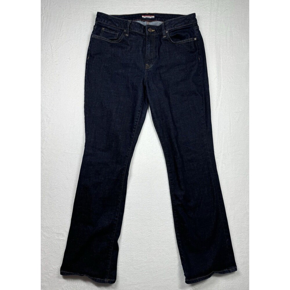 Tommy Hilfiger Jeans Womens 12 Curve Bootcut Mid Rise Dark Blue Denim Stretch